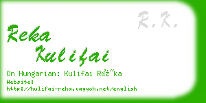 reka kulifai business card